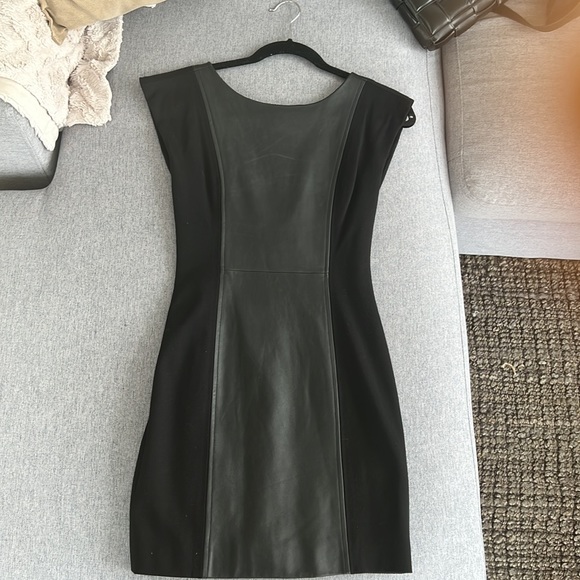 Alice + Olivia black mini lace up leather dress - Picture 4 of 5